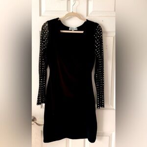 EUC Elegant Black Party Dress with Shimmering Details Size L